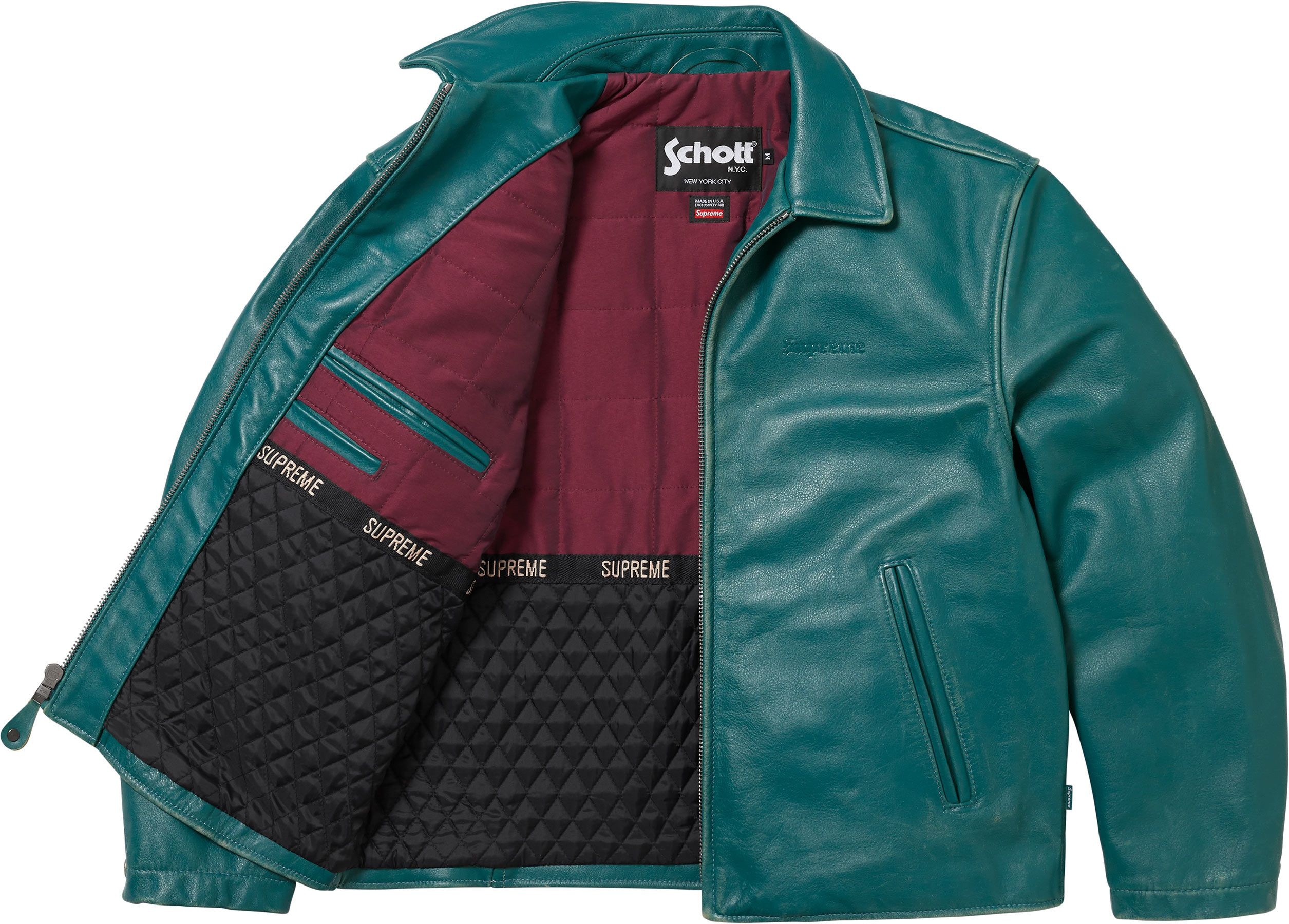 Supreme®/Schott® Leather Racer Jacket view 7